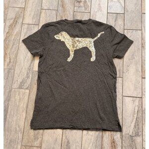 PINK Victoria's Secret women's XS (Oversized) gray w/gold sequins Pocket t-shirt